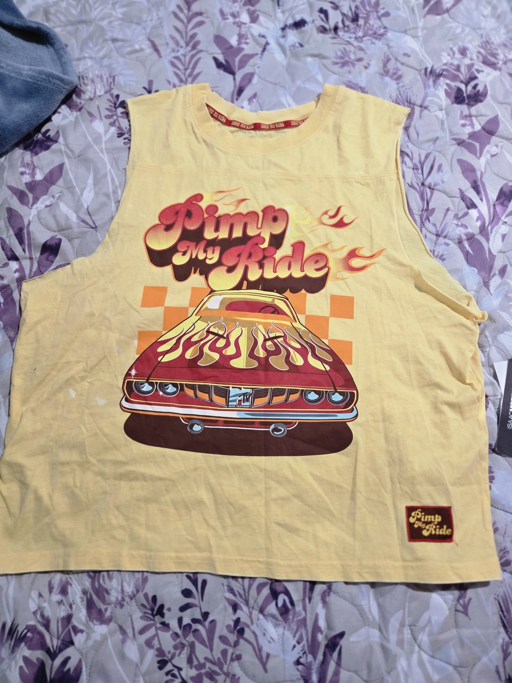 Time and Tru Yellow Graphic Asymmetrical Skirt